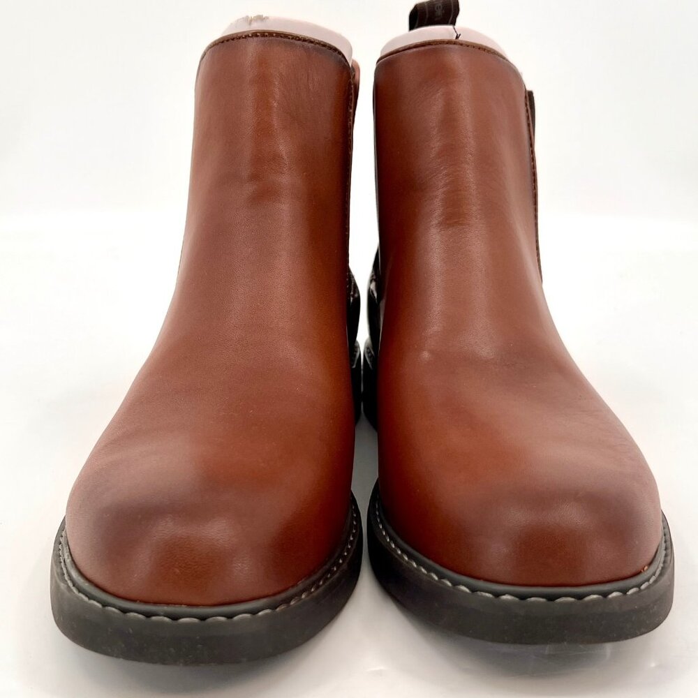 Calvin Klein Fenwick Chelsea Boots Size 7.5 Brown Leather Pull-On Round Toe - Picture 3 of 15